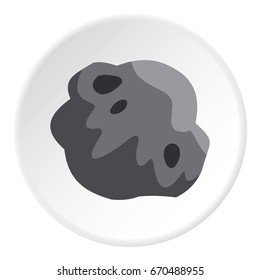 Asteroid icon in flat circle isolated vector illustration for web