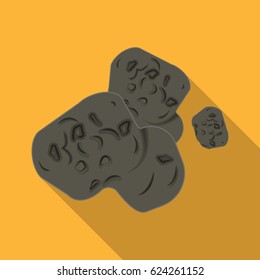 Asteroid icon in flat style isolated on white background. Planets symbol stock vector illustration.