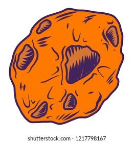 Asteroid icon. Hand drawn illustration of asteroid vector icon for web design
