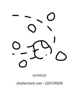Icono de asteroide. Signo de estilo lineal aislado en fondo blanco. Ilustración del vector