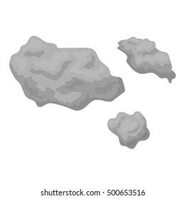 Asteroid icon in monochrome style isolated on white background. Space symbol stock vector illustration.