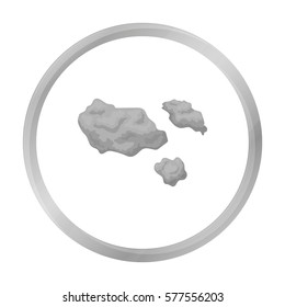 Asteroid icon in monochrome style isolated on white background. Space symbol stock vector illustration.