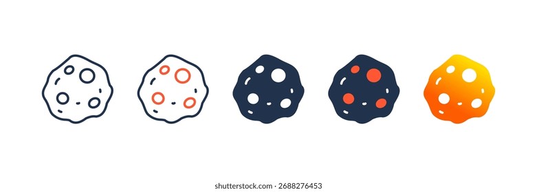 Ícone de asteroide define coleção de vários estilos