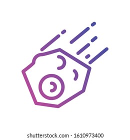 Asteroid icon of Space futuristic cosmos outside universe galaxy astronomy adventure and exploration theme Vector illustration