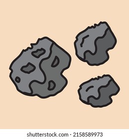 Icono asteroide o roca espacial simple ilustración vectorial