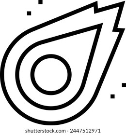 Asteroid icon. Thin linear style design isolated on white background