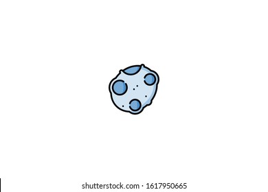 Asteroid icon in trendy flat style isolated on white background vector illustration
