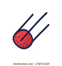 Icono asteroide Icono Vector ilustración de un asteroide que cae y vuela. asteroide que cae a mano.