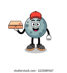 asteroid illustration as a pizza deliveryman , character design