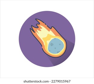 Asteroid Illustration Vector Modern Icon