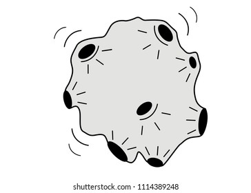 Asteroid isolated on a white background.