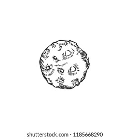 asteroid isolated on white background, vector illustration
