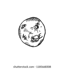 asteroid isolated on white background, vector illustration