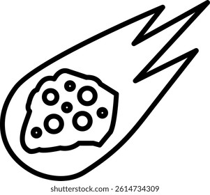 Asteroid Line Vector Icon Design