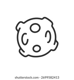 Asteroid, linear icon. Space object and cosmic exploration. Line with editable stroke.