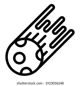Asteroid meteor icon. Outline asteroid meteor vector icon for web design isolated on white background