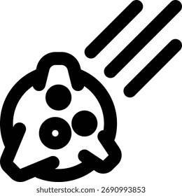 Ícone de Contorno de Asteroide, Meteoro e Meteorito