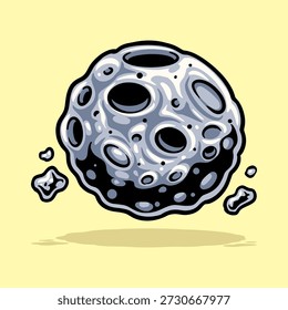 Asteroid, Meteor, Space rock, Cosmic stone Cartoon Vector Icon Illustration. Science, Astronomy, Education Concept. Sci-fi Vehicle Flat Cartoon Style