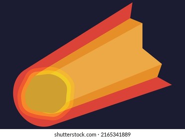 Asteroid or meteorite in the universe.