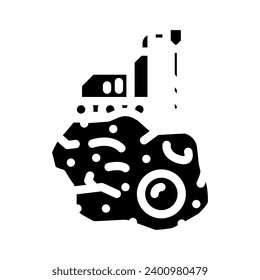 asteroid mining space exploration glyph icon vector. asteroid mining space exploration sign. isolated symbol illustration