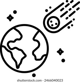 Asteroid outline icon vector illustration