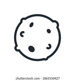 asteroid. Outline style .Space science astronomy icon symbol. Vector Illustration. Black Siluet