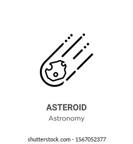 Asteroid outline vector icon. Thin line black asteroid icon, flat vector simple element illustration from editable astronomy concept isolated on white background