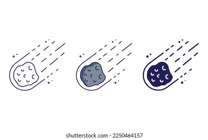 Asteroid rock icon vector illustration