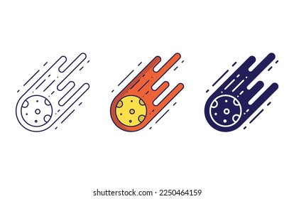Asteroid rock icon vector illustration