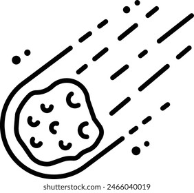 Asteroid rock outline icon vector illustration