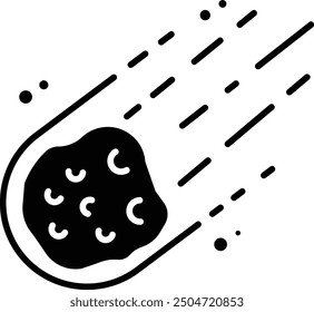 Asteroid rock solid glyph vector illustration