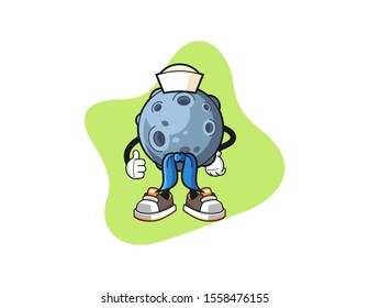 Asteroid sailor man cartoon. Mascot Character vector.