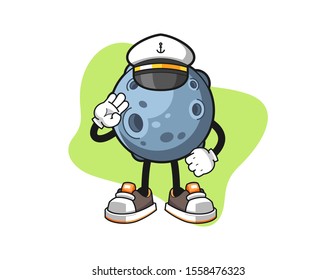 Asteroid ship master cartoon. Mascot Character vector.