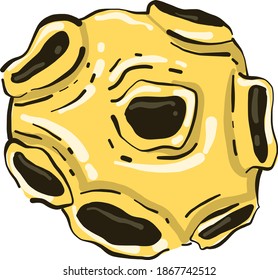 Asteroide del espacio, ilustración, vector sobre fondo blanco.