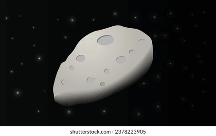 asteroide en el espacio con ilustración de vector estrella