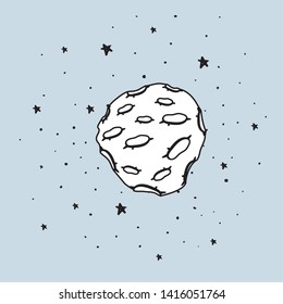 Asteroid and stars design vector illustration
