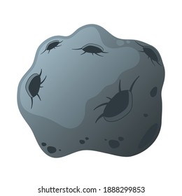 Asteroidenstein einzeln auf Stilsymbol Vektorgrafik-Design