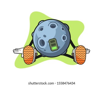 Asteroid tired cartoon. Mascot Character vector.