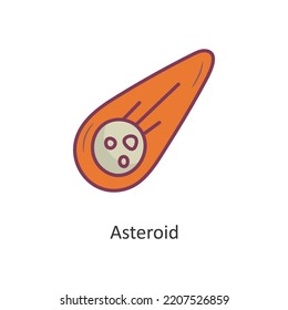 Asteroid Vector Filled outline Icon Design illustration. Space Symbol on White background EPS 10 File