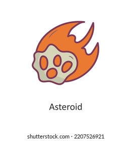 Asteroid Vector Filled outline Icon Design illustration. Space Symbol on White background EPS 10 File