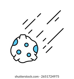 Asteroid Vector Filled outline illustration style icon. EPS 10 file
