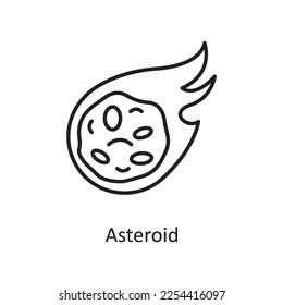 Ilustración de diseño de iconos de contorno del vector asteroide. Símbolo de espacio en el archivo EPS 10 de fondo blanco