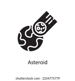 Asteroid Vector Solid Icon Design illustration. Space Symbol on White background EPS 10 File