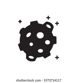 Asteroid vector solid icon. Space symbol EPS 10 file