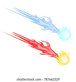 Asteroids or comet vector cartoon illustration for games, posters, designers