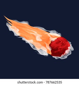 Asteroids or comet vector cartoon illustration for games, posters, designers