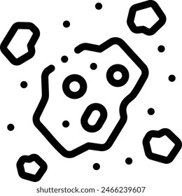 asteroids icon. Thin Linear Style Design Isolated On White Background