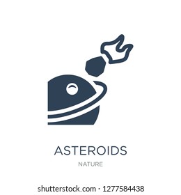 asteroids icon vector on white background, asteroids trendy filled icons from Nature collection, asteroids vector illustration