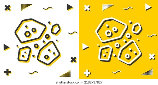 asteroids line icon. Simple outline style.asteroids linear sign. Vector illustration isolated on white background. Editable stroke EPS 10