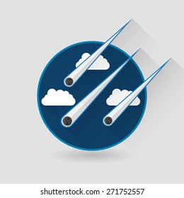 Asteroids modern flat style vector icon